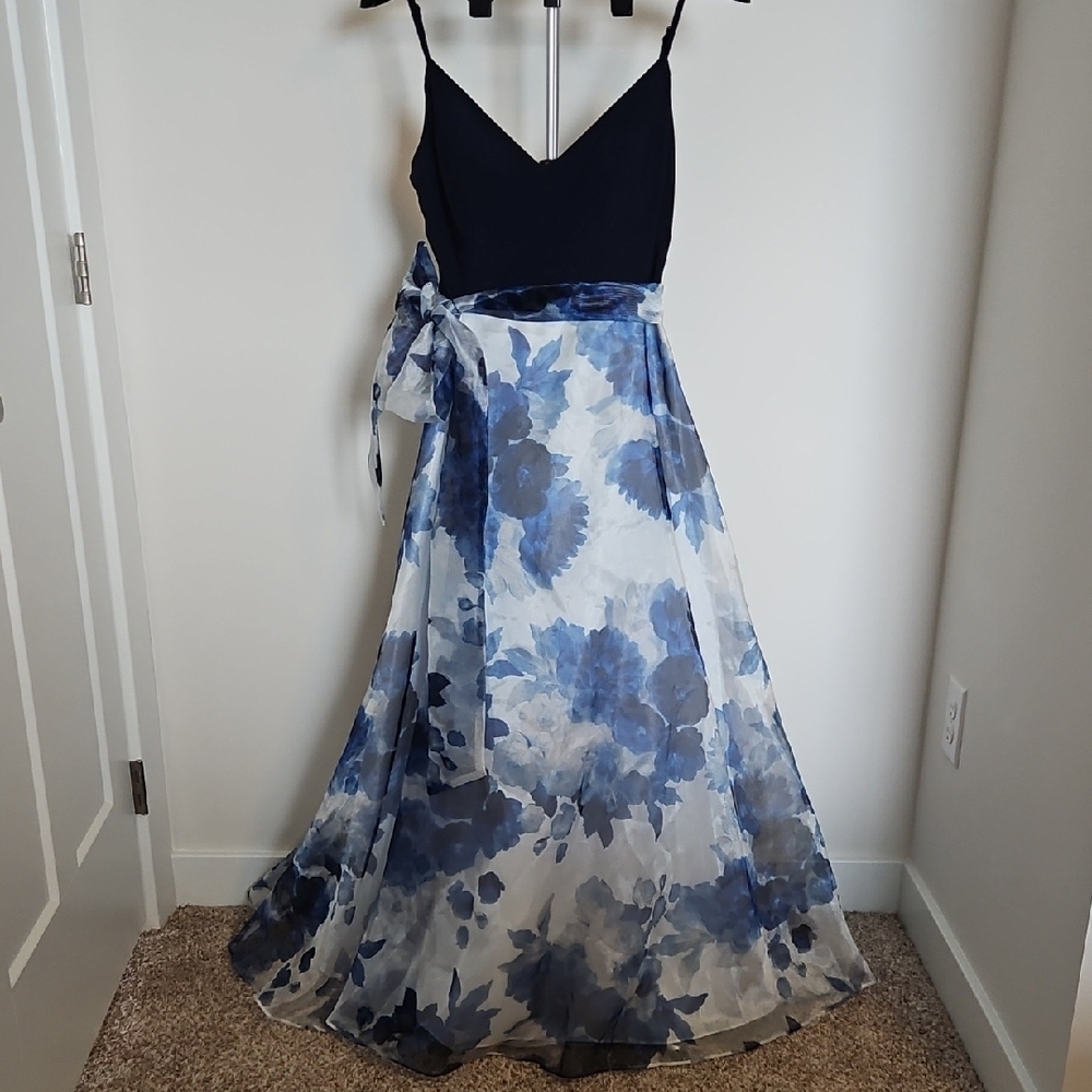 Eliza J Blue A-Line Maxi Dress for Weddings
